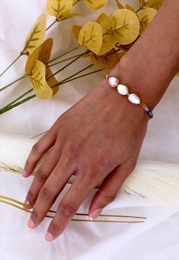 Gemstone And Pearl Beaded Bracelet 90s Y2K Jewellery