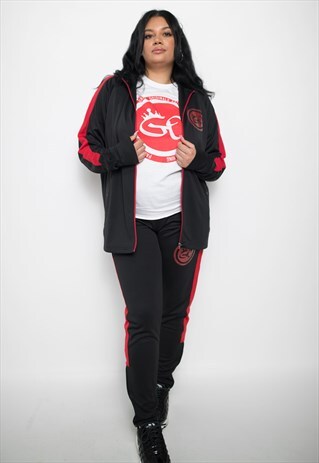 CROWN FLOSS TRACKSUIT TOP (BLACK/RED)