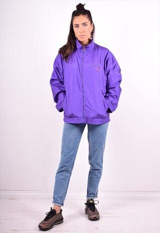 FILA WOMENS VINTAGE TRACKSUIT TOP JACKET XL PURPLE 90'S