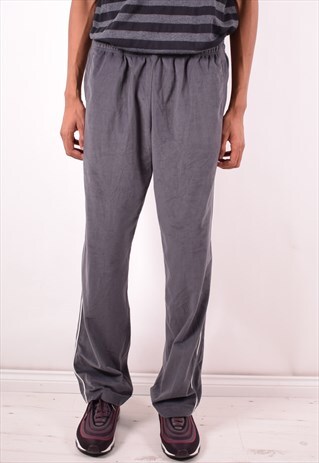 DIADORA MENS VINTAGE TRACKSUIT TROUSERS W40 L33 GREY 90S
