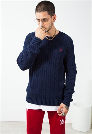 VINTAGE 80S POLO RALPH LAUREN KNIT JUMPER / S523