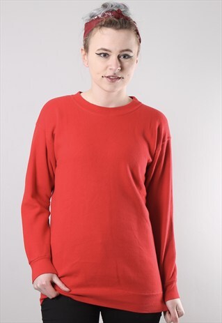 VINTAGE RED BASICS SLOUCHY SWEATSHIRT JUMPER SMALL