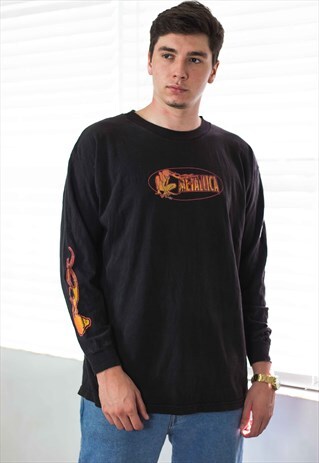 VINTAGE METALLICA T-SHIRT LOGO ROCK XL 11.2
