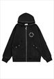 Utility hoodie extreme zipper pullover old wash punk jumper