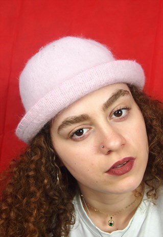 BABY PINK FLUFFY BUCKET HAT