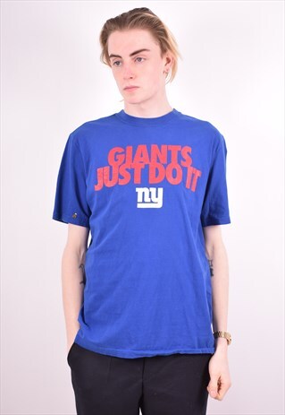 NIKE MENS VINTAGE T-SHIRT TOP LARGE BLUE 90S