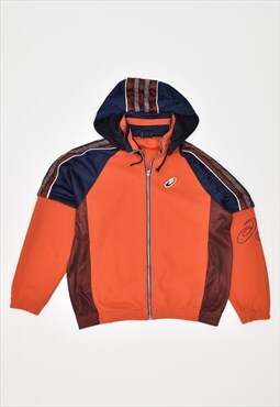 Vintage 90's Asics Hooded Tracksuit Top Jacket Orange