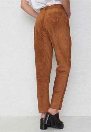 VINTAGE BROWN SUEDE TROUSERS BOTTOMS