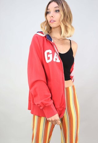 VINTAGE RETRO OVERSIZED GANT TRACK TOP HOODIE