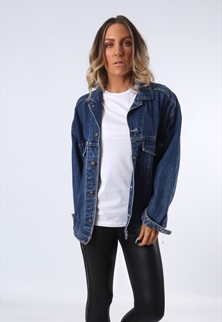 DENIM JACKET OVERSIZED FITTED VINTAGE UK 18 (DAQ)