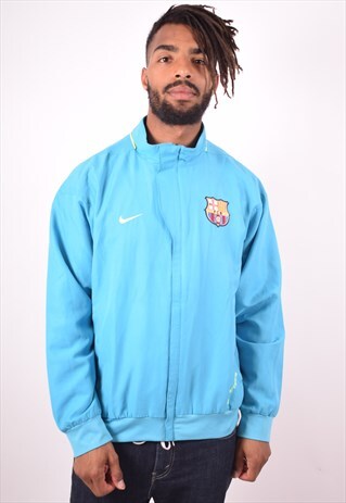 NIKE MENS VINTAGE TRACKSUIT TOP JACKET LARGE BLUE 90S