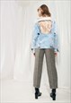 VINTAGE DENIM JACKET REWORKED CLEAR VINYL OPEN BACK COAT
