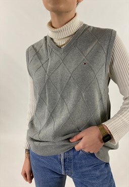 Y2K Vintage Grey Tommy Hilfiger Sweater Vest