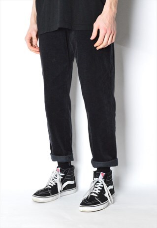 VINTAGE 90S NAVY BLUE VELVETY CORDUROY PANTS