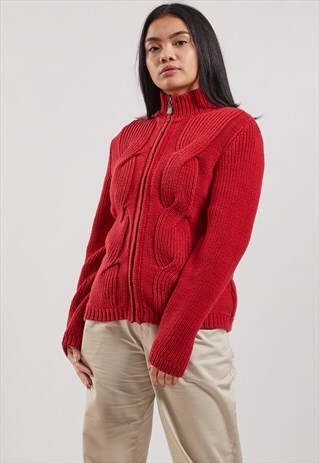 VINTAGE RALPH LAUREN CABLE KNIT ZIP-UP JUMPER