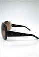 CHANEL OVERSIZED SUNGLASSES BROWN QUILTED SHIELD 4165