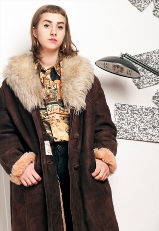 70S VINTAGE SHEARLING PENNY LANE COAT