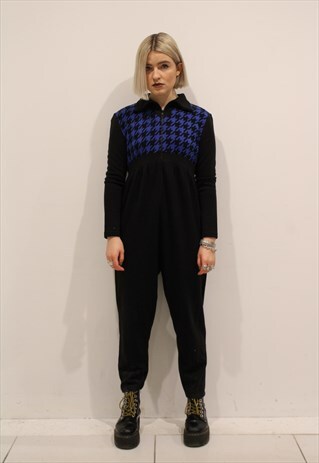 BLACK & BLUE HOUNDSTOOTH CARDIGAN