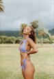 TRIANGLE BIKINI BOTTOM WITH DOUBLE KNOTS IN PURPLE