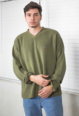 VINTAGE TOMMY HILFIGER JUMPER SWEATER LOGO 90S XXL 30.3