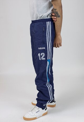 VINTAGE ADIDAS NAVY SHELL TRACKSUIT BOTTOMS