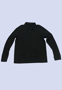 Hugo Boss Black Cotton Casual Long Sleeved Polo Shirt 