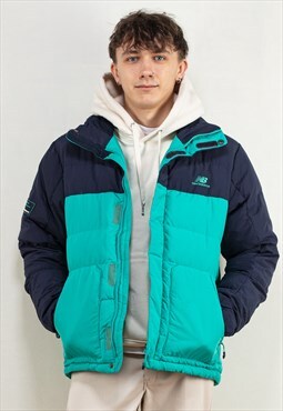 Vintage 00's Men New Balance Puffer Jacket in Green