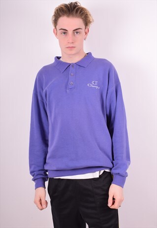 CHAMPION MENS VINTAGE SWEATSHIRT JUMPER LARGE PURPLE 90'S