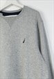 VINTAGE NAUTICA SWEATSHIRT CLASSIC IN GREY L