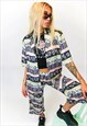 JUNGLECLUB FAUX SILK SHIRT WITH TRIBAL 90'S PRINT