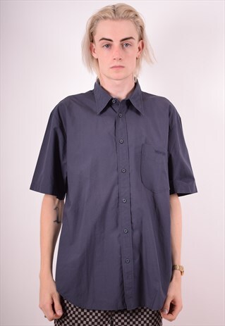 WRANGLER MENS VINTAGE SHIRT LARGE GREY 90S