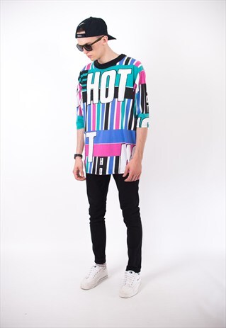 VINTAGE 90S COLOURFUL HOT T-SHIRT