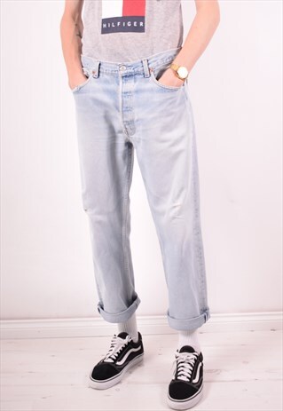 LEVI'S 501 MENS VINTAGE JEANS W34 L28 BLUE 90S