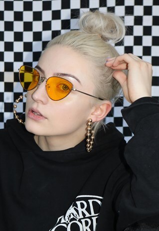 YELLOW TINTED Y2K SUNGLASSES