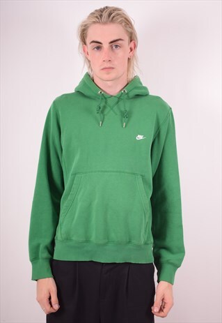 NIKE MENS VINTAGE HOODIE JUMPER MEDIUM GREEN 90S