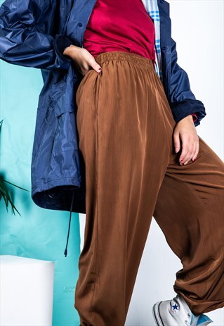 VINTAGE 1990S HIGH-WAISTED TROUSER IN BROWN