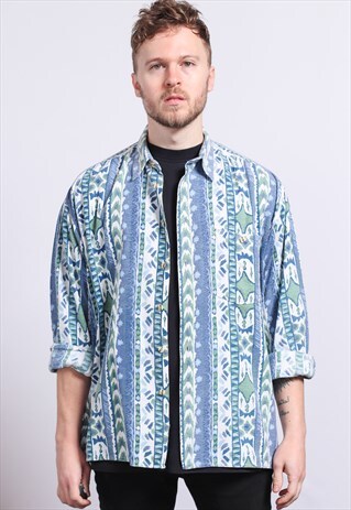 VINTAGE AZTEC PATTERNED SHIRT