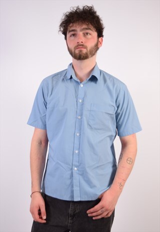VINTAGE YVES SAINT LAURENT SHIRT BLUE