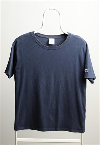 Vintage Champion Basic Navy Cotton Tee Unisex Size L