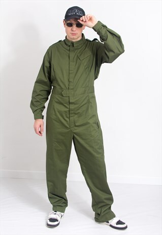 Vintage coveralls in green jumpsuit men flight suit