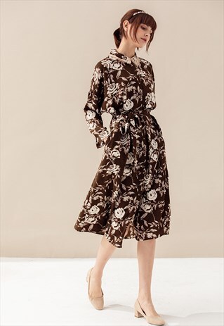 POMEGRANATE ROSE SHIRT DRESS