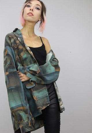 VINTAGE 80S/90S OVERSIZED PATTERNED SHIRT