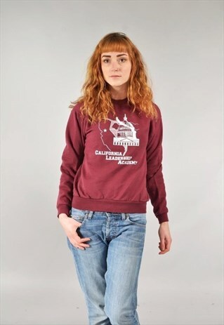 VINTAGE BURGUNDY 'CALIFORNIA LEADERSHIP ACADEMY' SWEATSHIRT