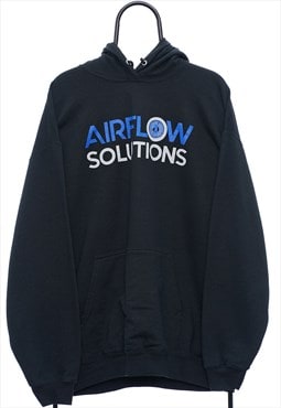 Retro Airflow Solutions Graphic Black Hoodie Womens