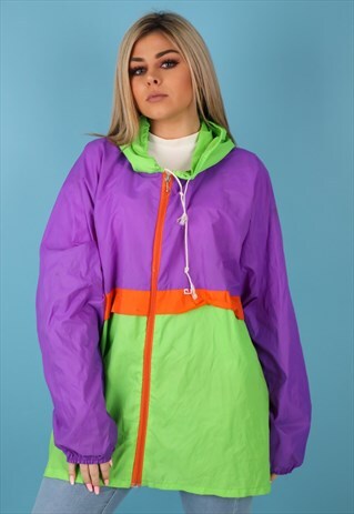 VINTAGE WINDBREAKER JACKET IN MULTI NJ545