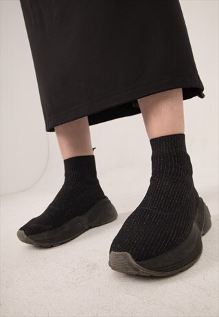 GRUNGE BLACK FESTIVAL TRAINERS