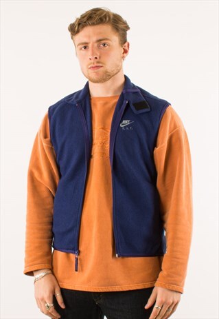 VINTAGE 90S BLUE NIKE FIT FLEECE GILET JACKET