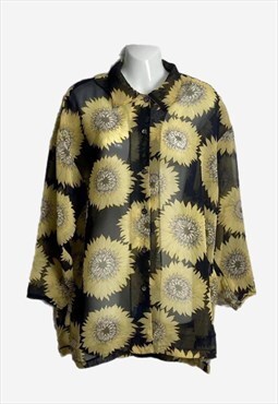 Vintage Floaty Chiffon Oversized Sunflower Shirt Top 10
