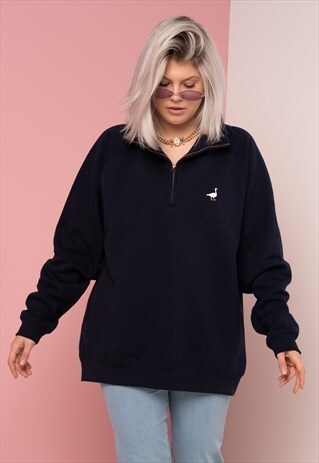 G&G UNISEX NAVY 1/4 ZIP SWEAT