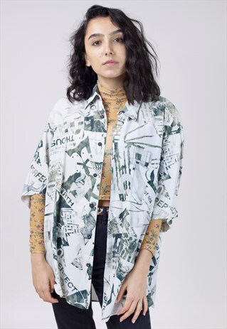 VINTAGE 90S ABSTRACT PATTERNED SHIRT